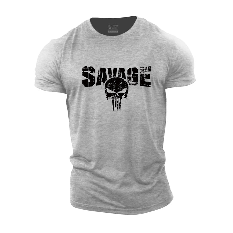 Savage Skull Cotton T-Shirt