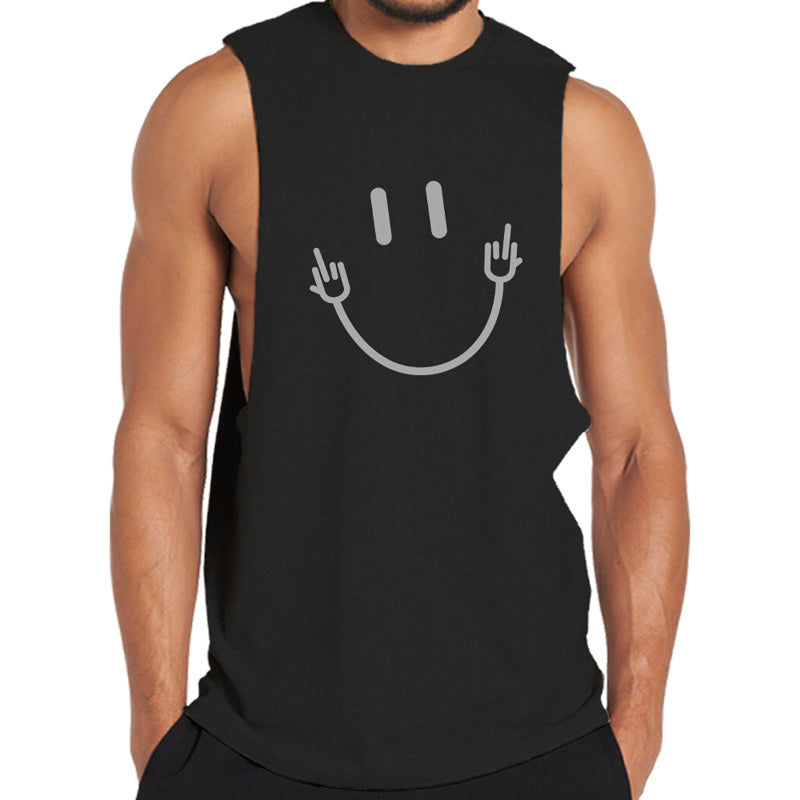 Trainings-Tanktop mit Baumwoll-Smile-Grafik