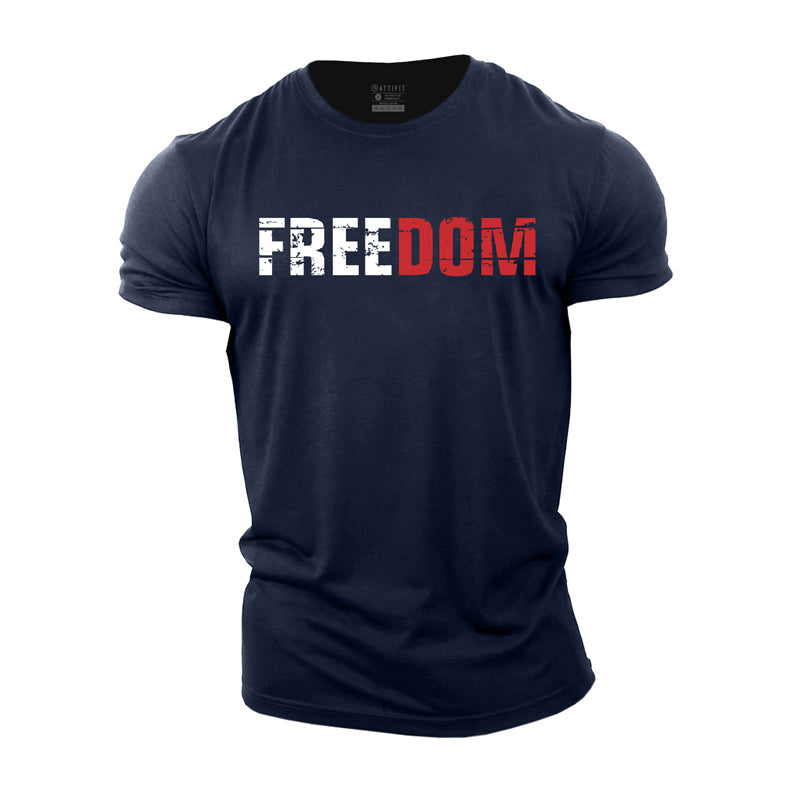 Trainings-T-Shirts aus Baumwolle mit Freedom-Buchstaben