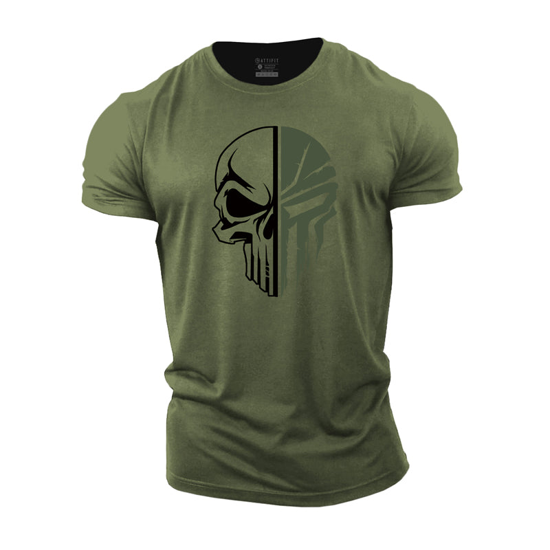 T-shirts pour hommes en coton Skull Spartan Graphic