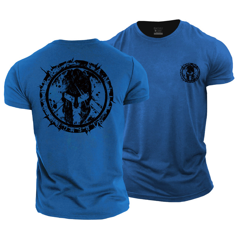 Cotton Spartan Crest Graphic Men's T-shirts