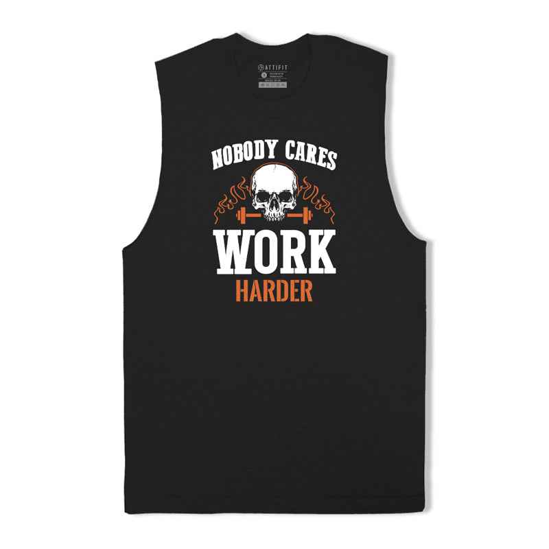 Débardeur pour hommes Cotton Skull Work Harder