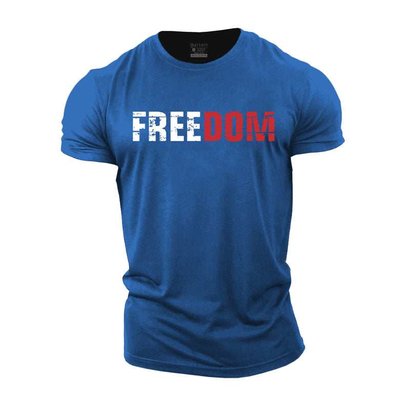 Trainings-T-Shirts aus Baumwolle mit Freedom-Buchstaben