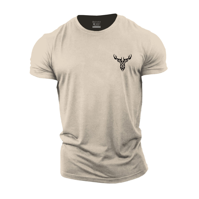 Cotton Deer Graphic Men's Gym T-shirts