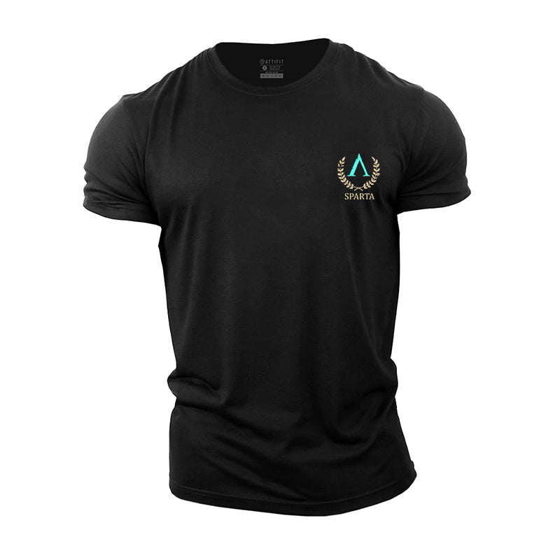 T-shirts de fitness en coton Sparta Shield Graphic pour hommes