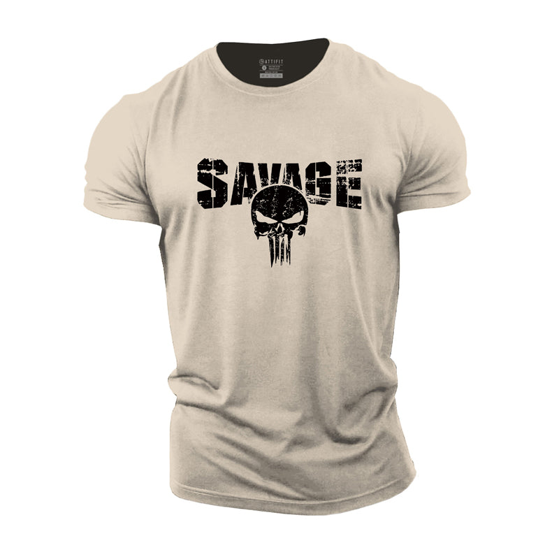 Savage Skull Cotton T-Shirt