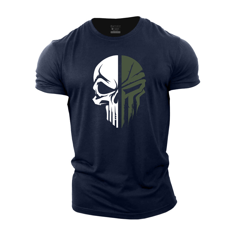 T-shirts pour hommes en coton Skull Spartan Graphic