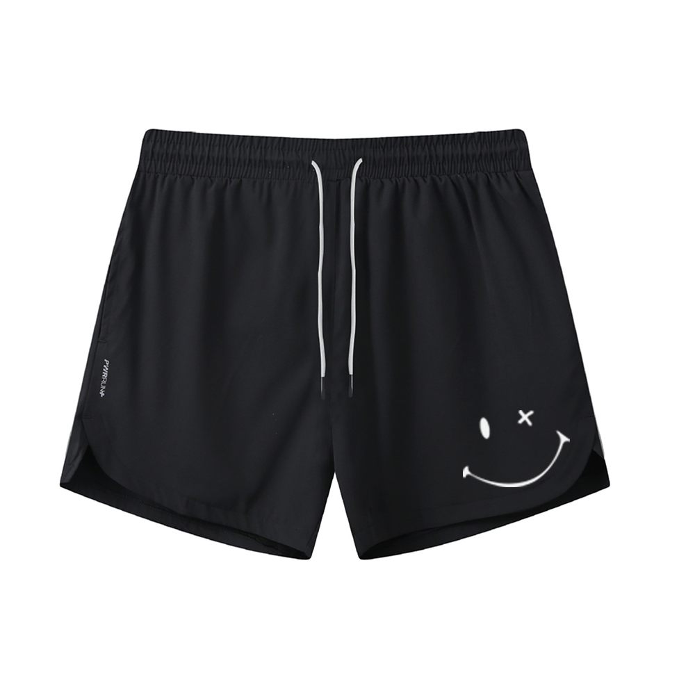 Men's Quick Dry Smiling Face Graphic Shorts