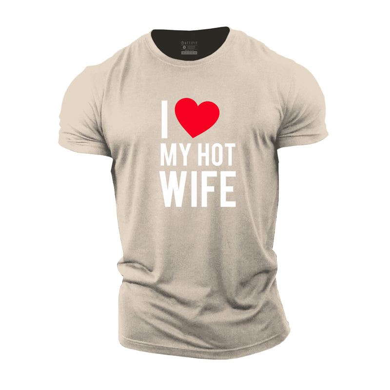 Cotton Love My Hot Wife  Graphic T-shirts