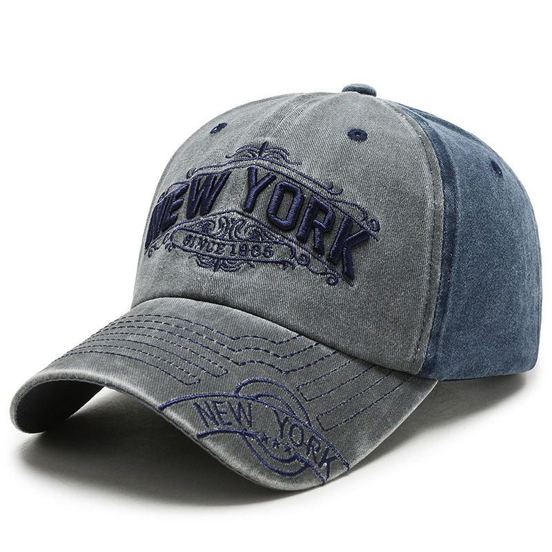 Embroidered NEW YORK Hat with Cotton Distressed Hat