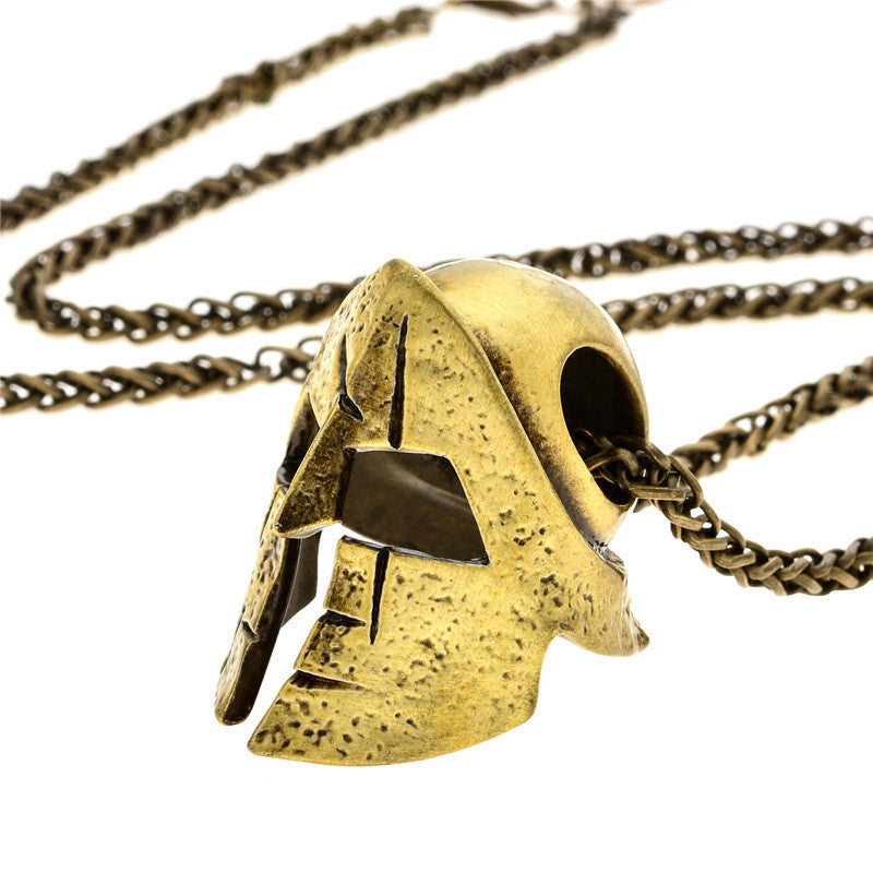 Spartan Warrior Helmet Men's Pendant Necklace