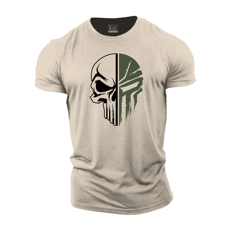 T-shirts pour hommes en coton Skull Spartan Graphic