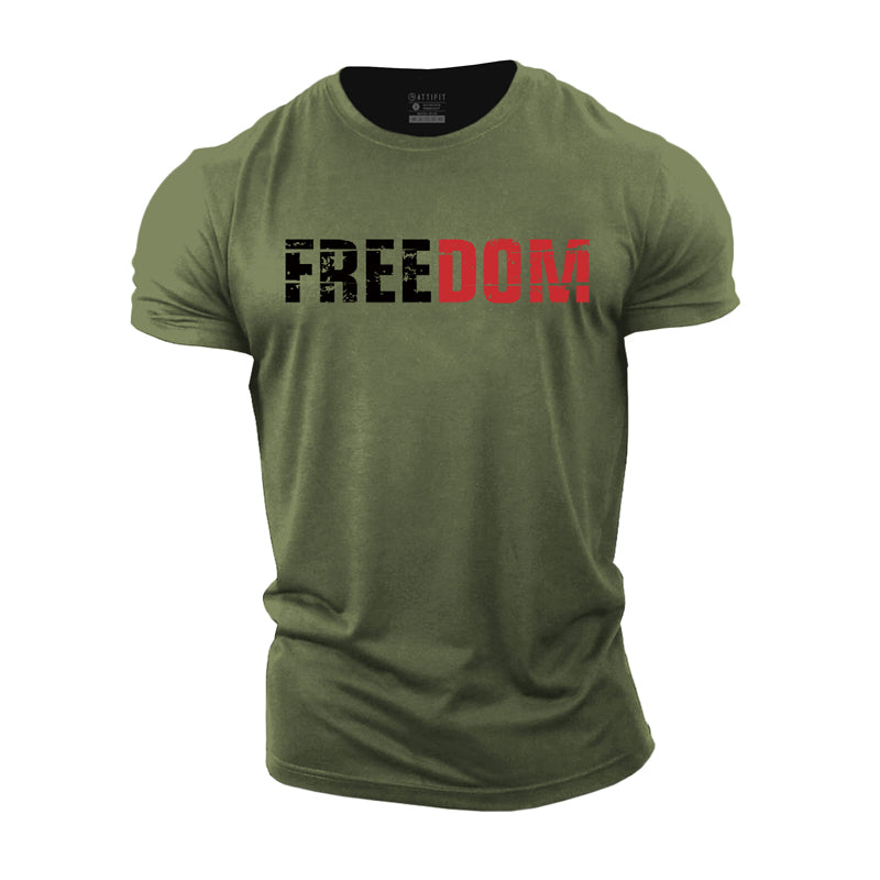 Trainings-T-Shirts aus Baumwolle mit Freedom-Buchstaben