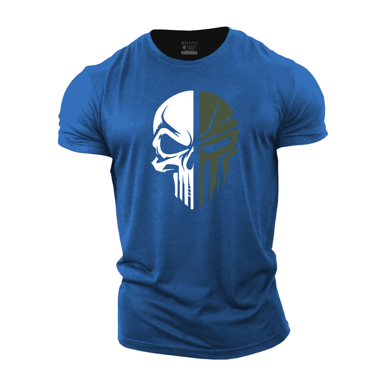 T-shirts pour hommes en coton Skull Spartan Graphic