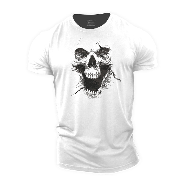 Cotton Skull Graphic Men's Fitness T-shirts