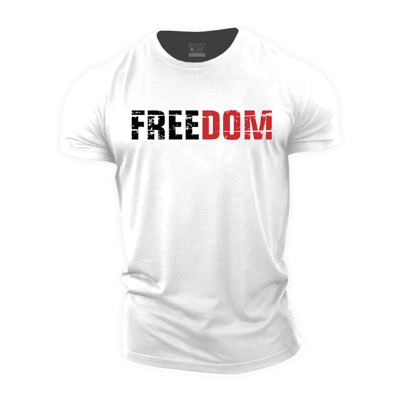 Trainings-T-Shirts aus Baumwolle mit Freedom-Buchstaben