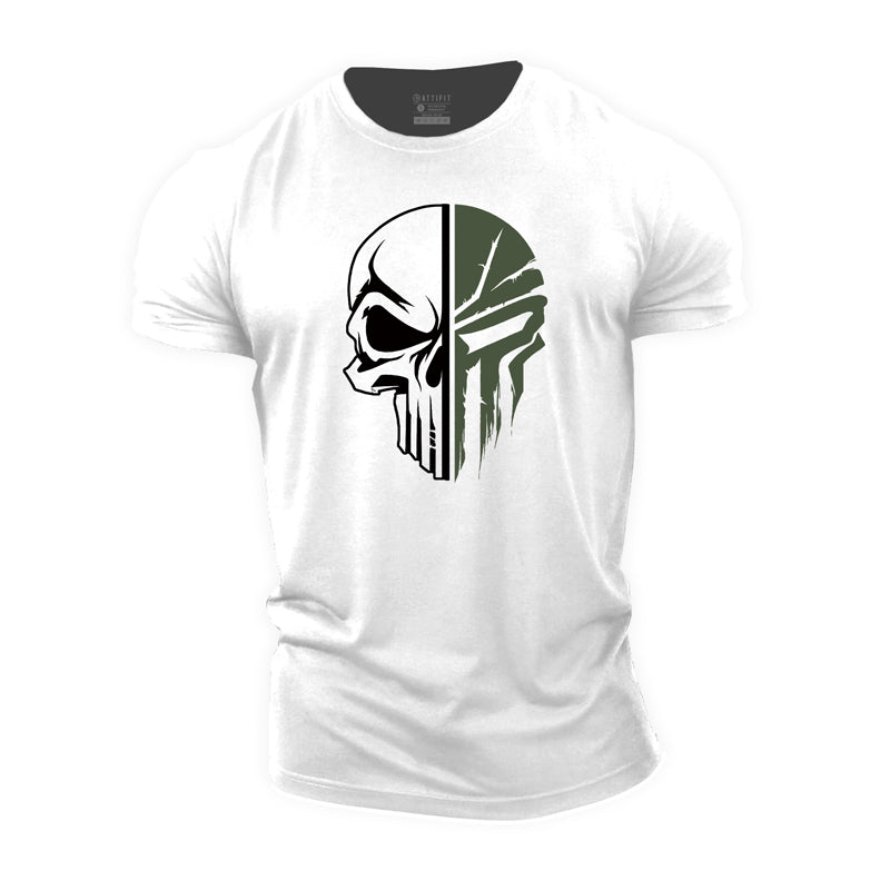 T-shirts pour hommes en coton Skull Spartan Graphic