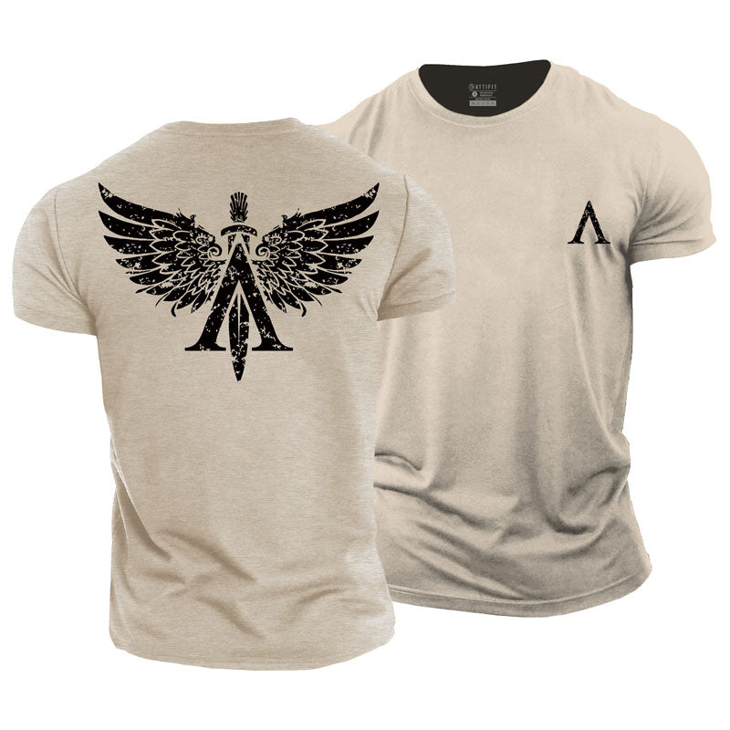 Cotton Spartan Wings Graphic Men's T-shirts