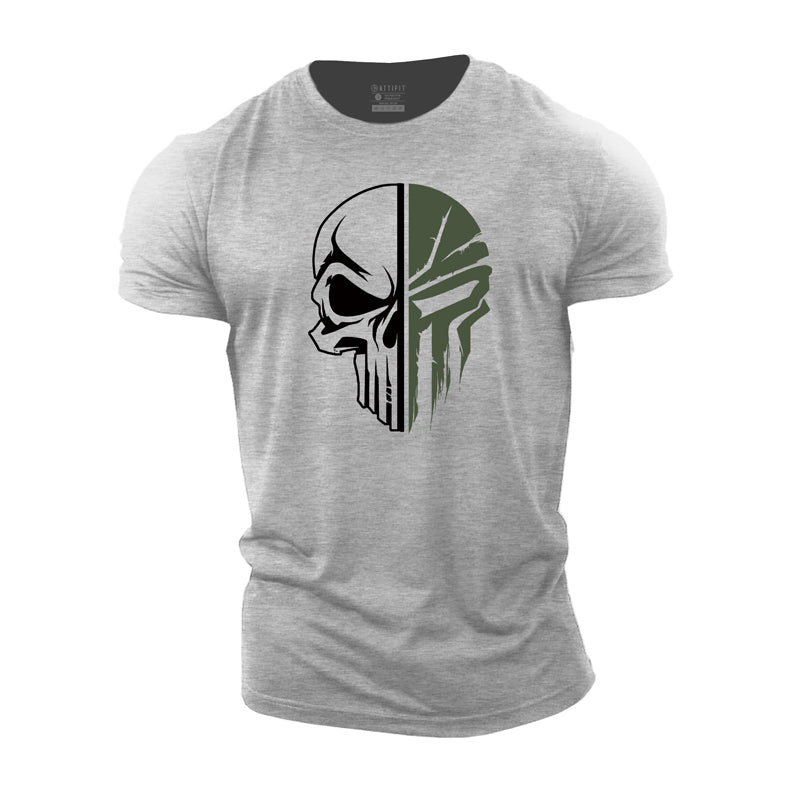 T-shirts pour hommes en coton Skull Spartan Graphic