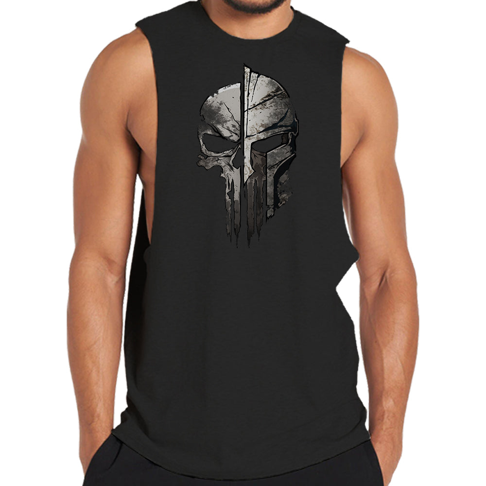 Cotton Fitness Skeleton Spartan Graphic Men's Tank Top