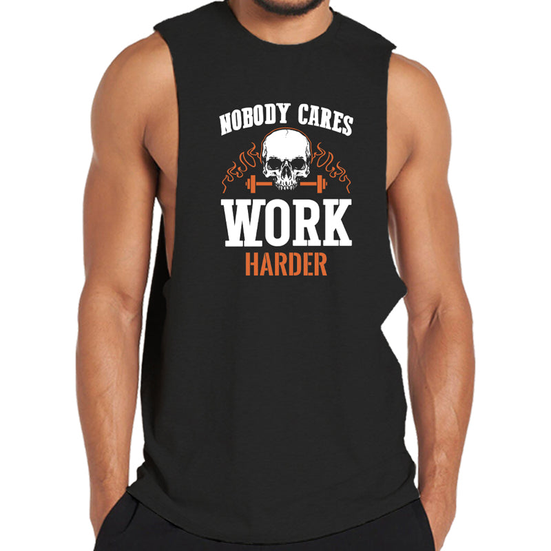 Débardeur pour hommes Cotton Skull Work Harder