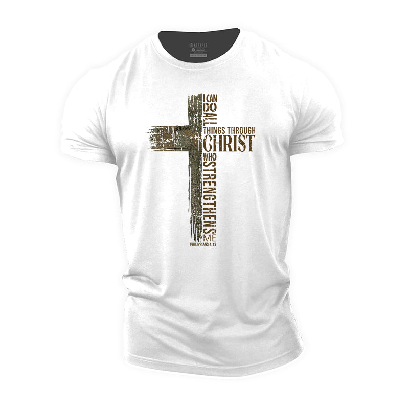Champion Of The Cross Print Men's Workout T-shirts