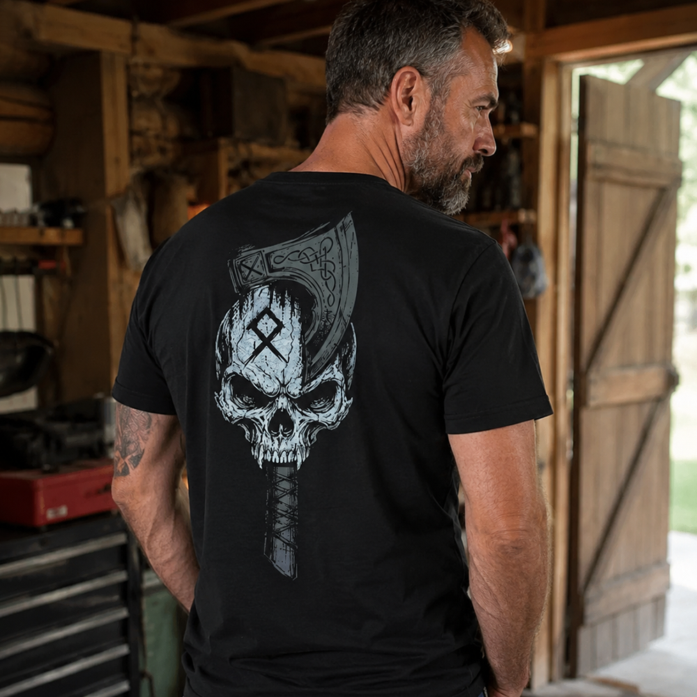 Skull Axe Cotton T-Shirt