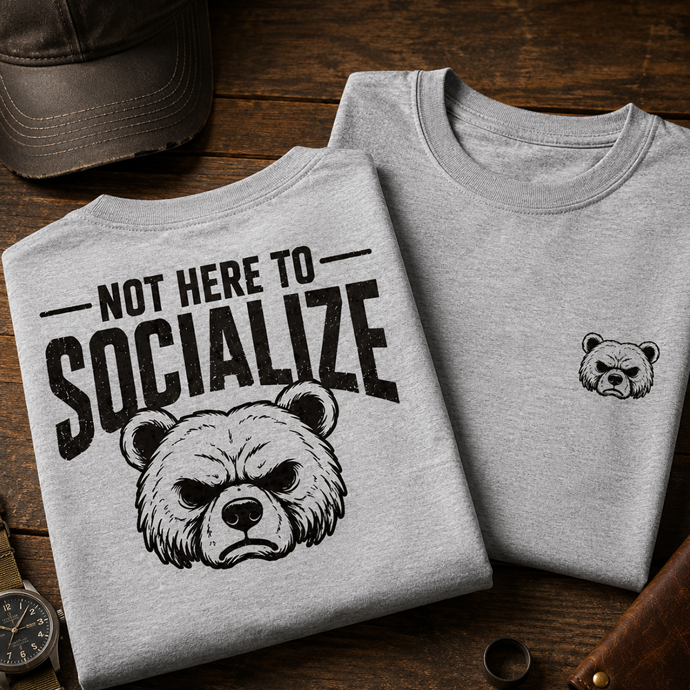 Not Here Socializing Cotton T-Shirt