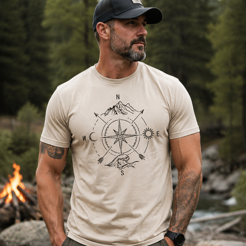 Landscape Compass Cotton T-Shirt