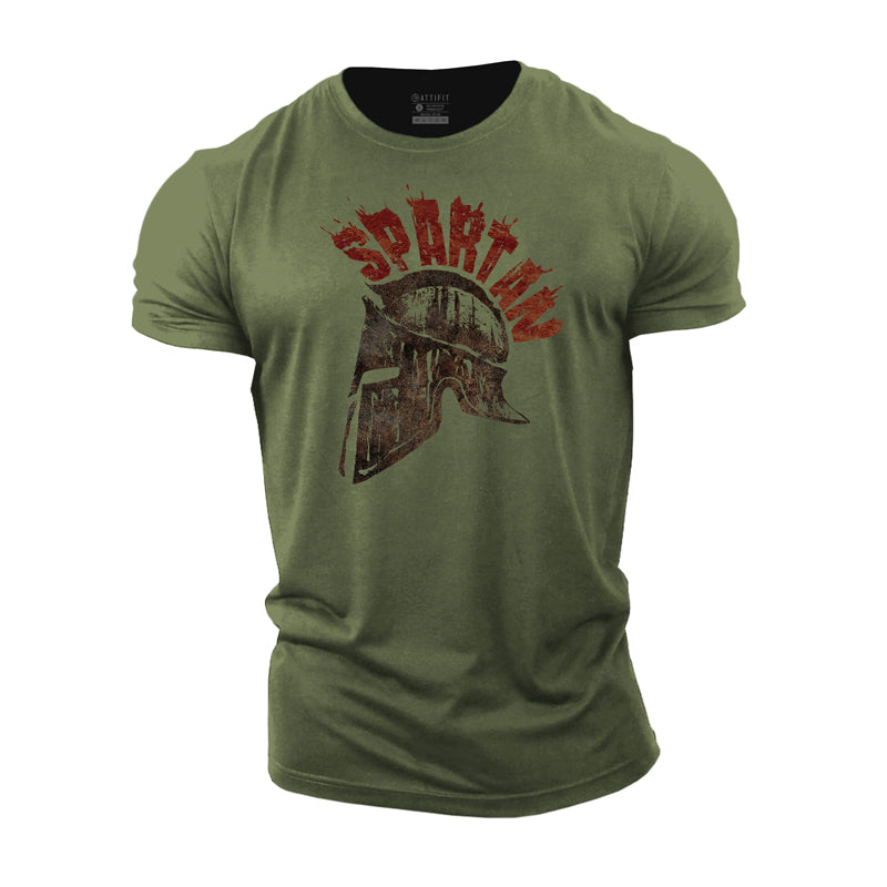 Cotton Spartan Print Men's Workout T-shirts