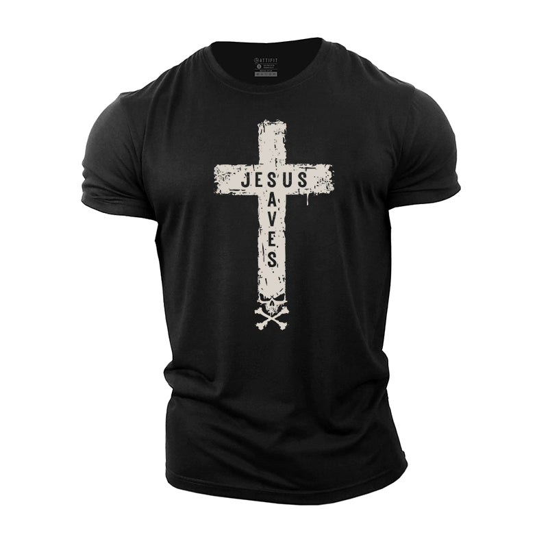 Jesus Saves Graphic Cotton T-Shirts