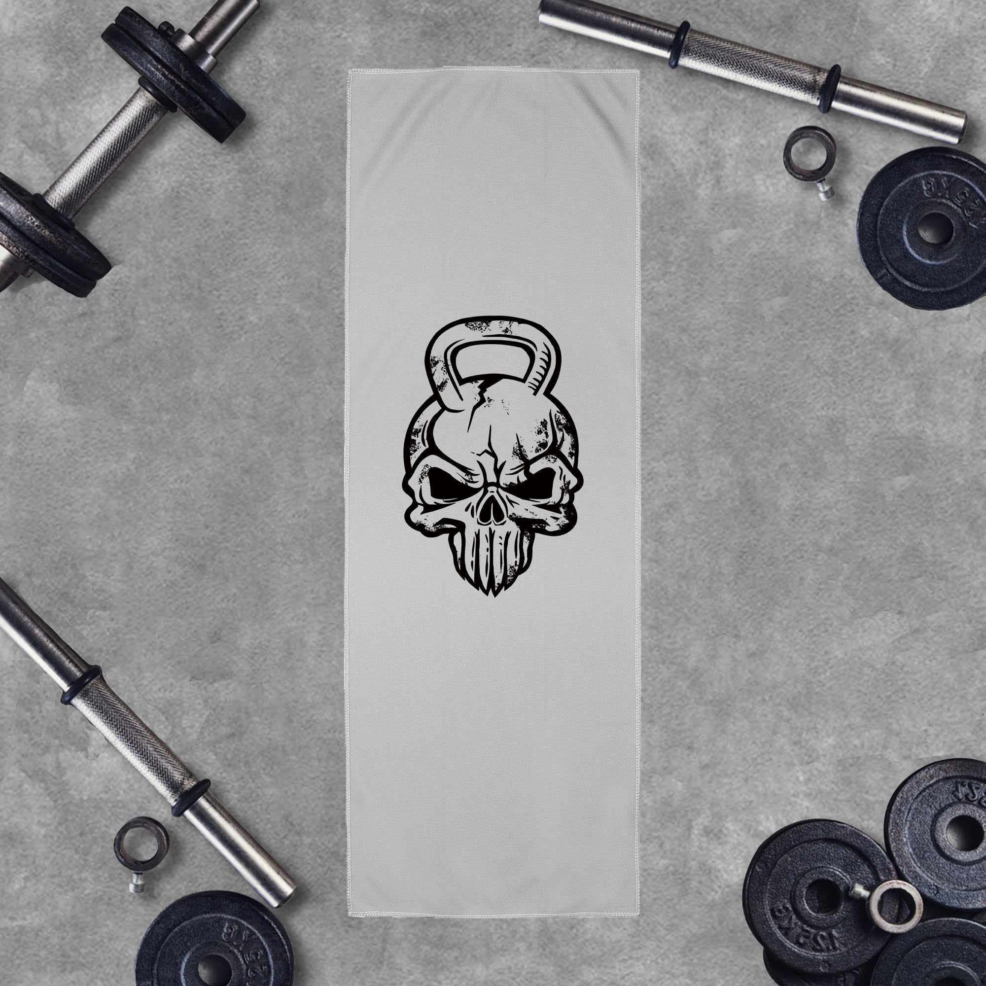 Kettlebell Skull Graphic Workout Cooling Towel