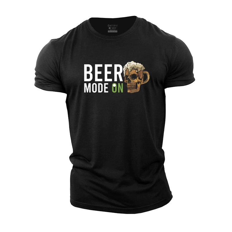 Beer Mode On Print Men's Fitness T-shirts