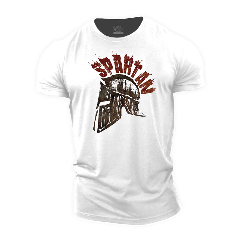 Cotton Spartan Print Men's Workout T-shirts