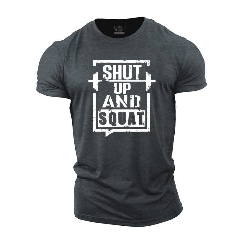 Cotton Shut Up And Squat Graphic Men's T-shirts