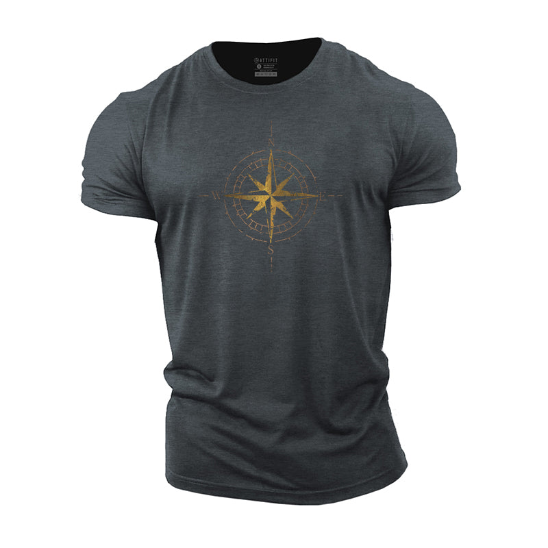 Compass Print Men's Workout T-shirts