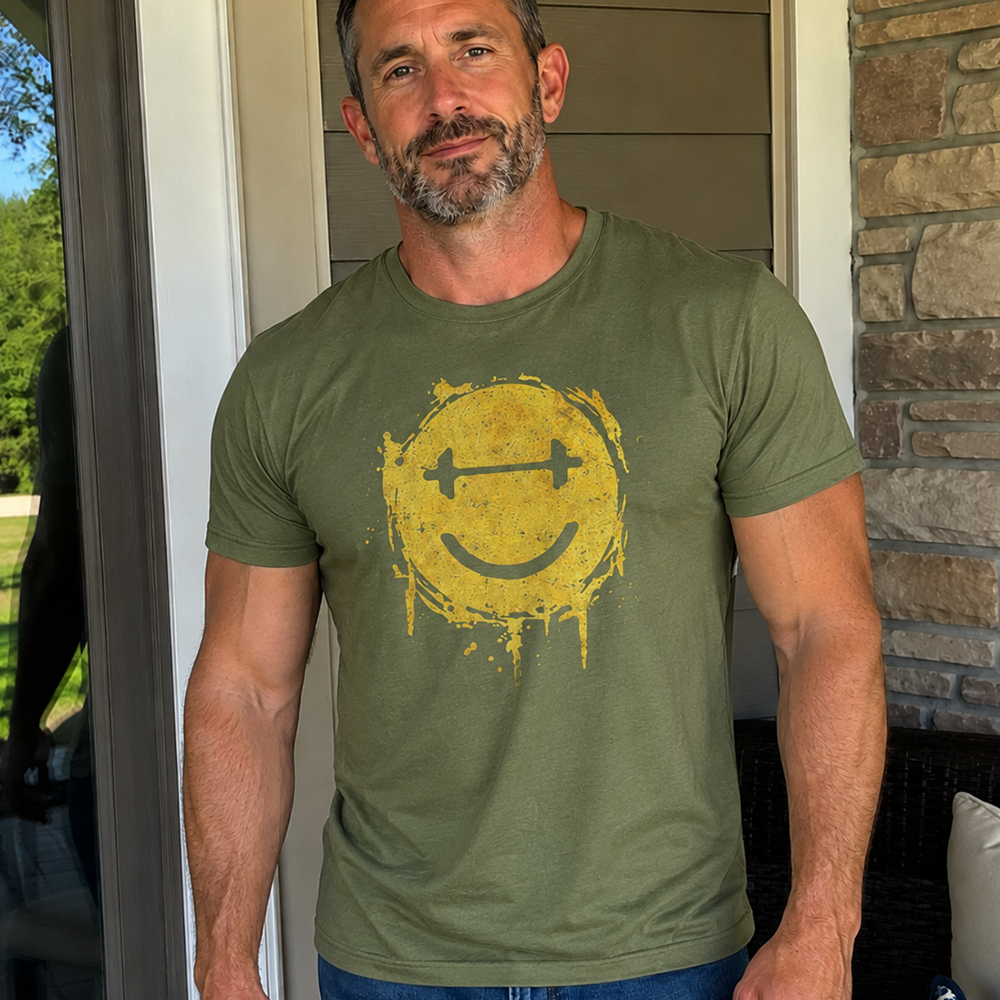 Dumbbell Smiley Cotton T-Shirt