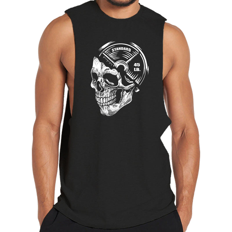 Cotton Fitness Skull Graphic Men's Tank Top