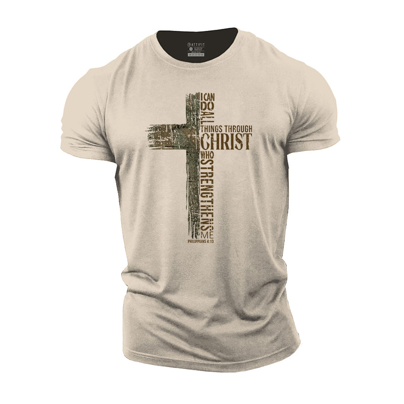 Champion Of The Cross Print Men's Workout T-shirts