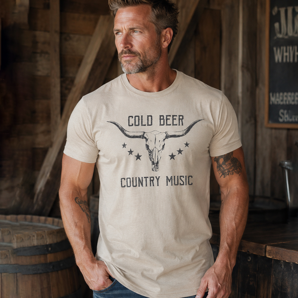 Cold Beer and Country Music Cotton T-Shirt