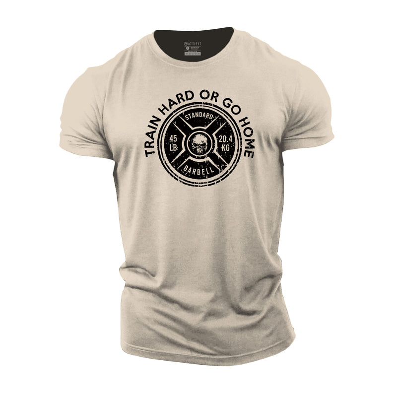 Train Hard Print Men's Workout T-shirts