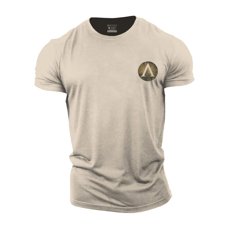 Cotton Warrior Shield Graphic Men's Fitness T-shirts