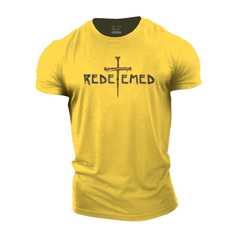 Redeemed Jesus Cross Cotton Men's T-Shirts