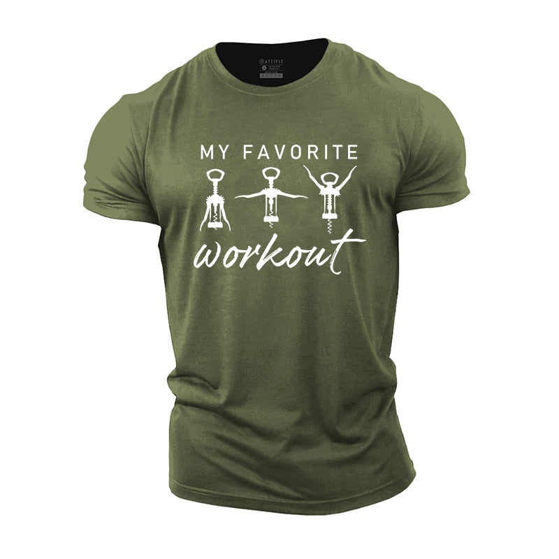 My Favorite Workout Graphic Men's Cotton T-Shirts
