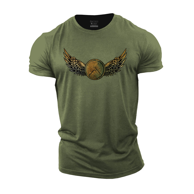 T-shirts pour hommes en coton avec motif Wings Shield