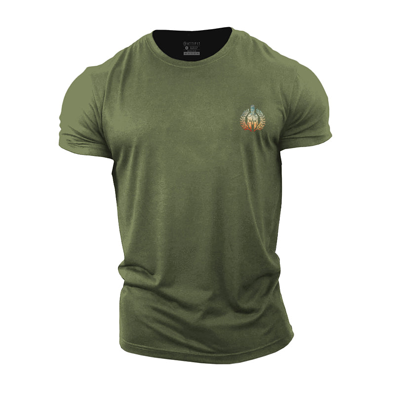 Cotton Spartan Coat Of Arms Graphic Men's T-shirts