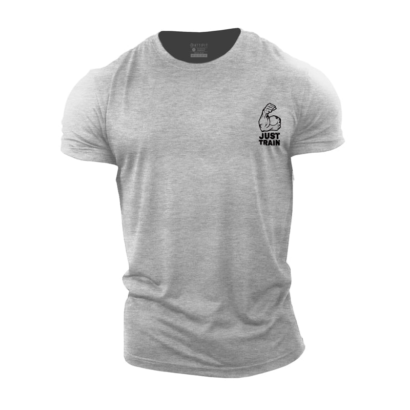 Cotton Just Train Graphic Men's Fitness T-shirts