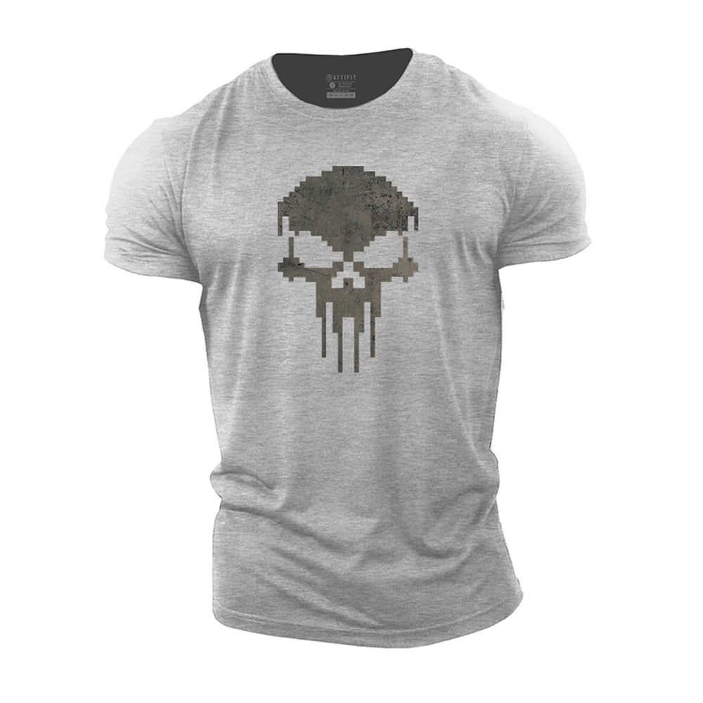 Pixel Skull Cotton T-shirts