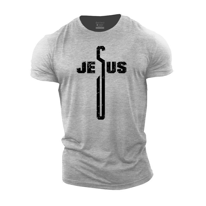 Jesus Cross Cotton Men's T-Shirts
