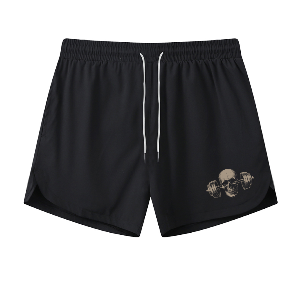 Old Man Gym Skull Athletic Quick-Dry Shorts